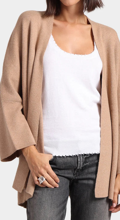 Cashmere Oversized Cardigan O/S-Camel