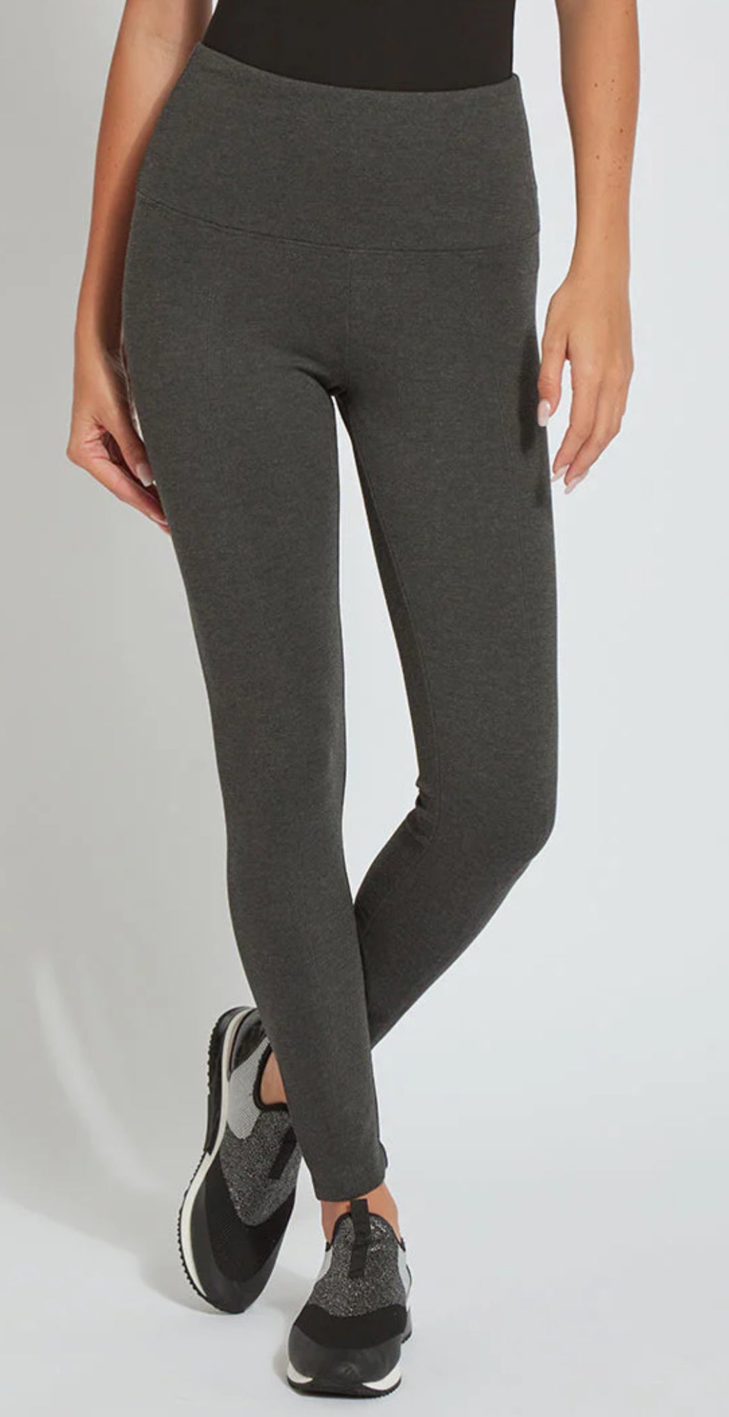 Lyssee Center Seam Leggings-Charcoal