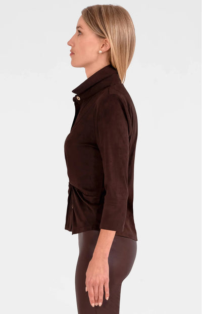 Ultra Suede Twist & Shout Top - Espresso