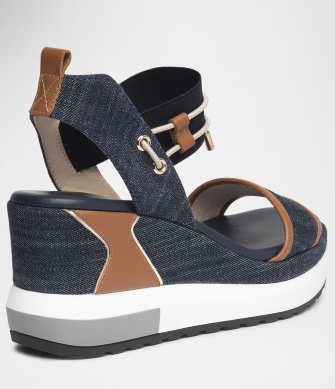 Bungee Platform Wedge Sandal Blue Jeans