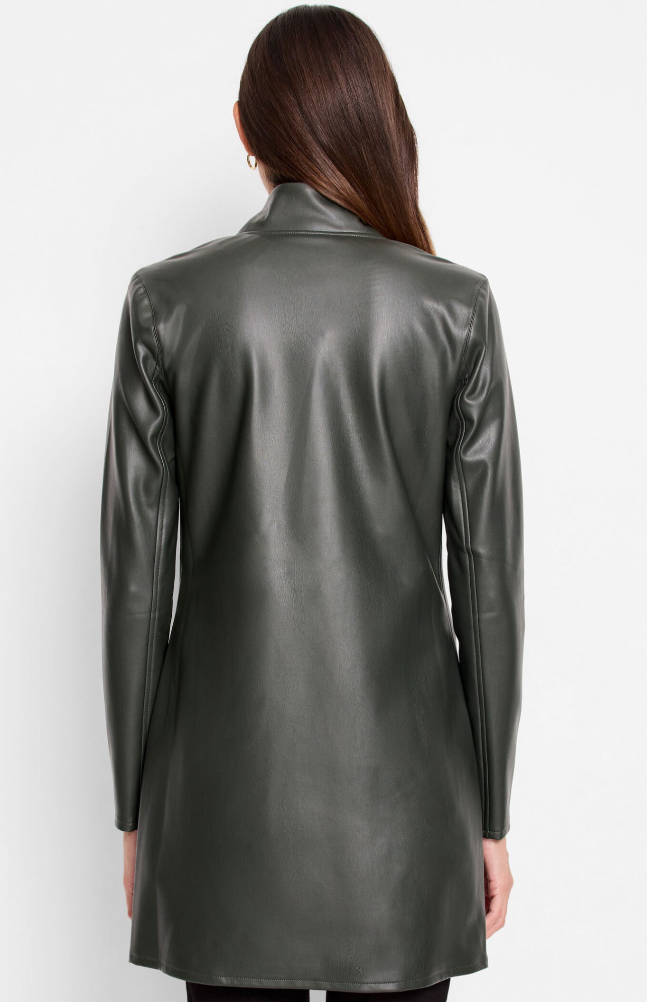 Faux Leather Lounge Around Jacket Hickory