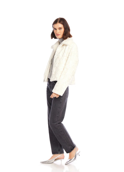 Kylie Faux Fur Jacket Textured-Cream