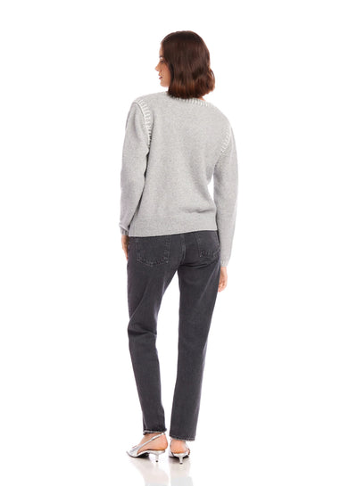 Ali Edge Stitch Sweater-Gray