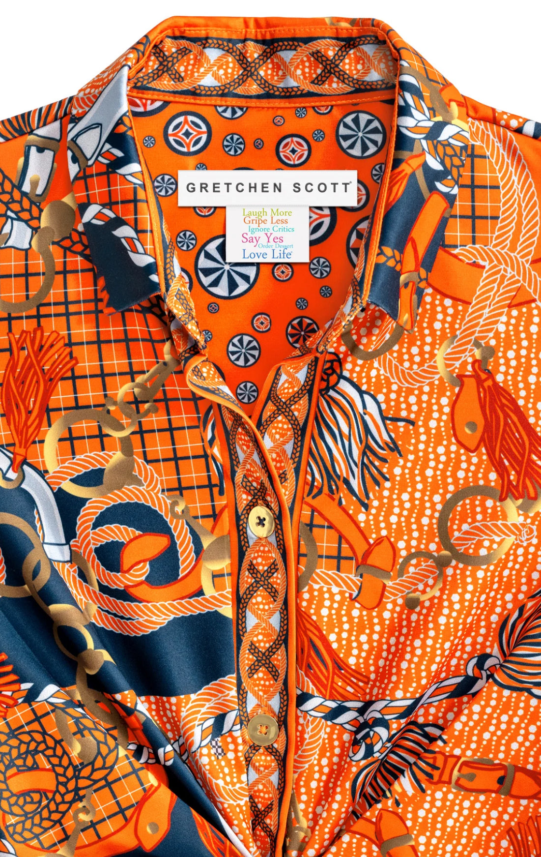 Twist and Shout Ditto Print Dress-Orange