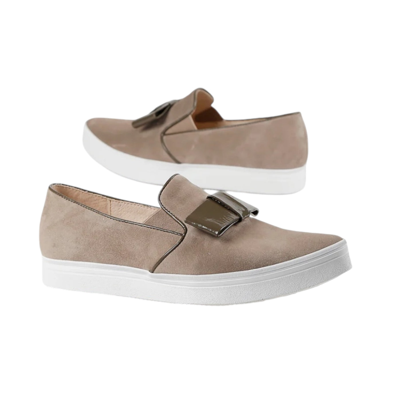 Tux Taupe Bow Loafers/Sneakers