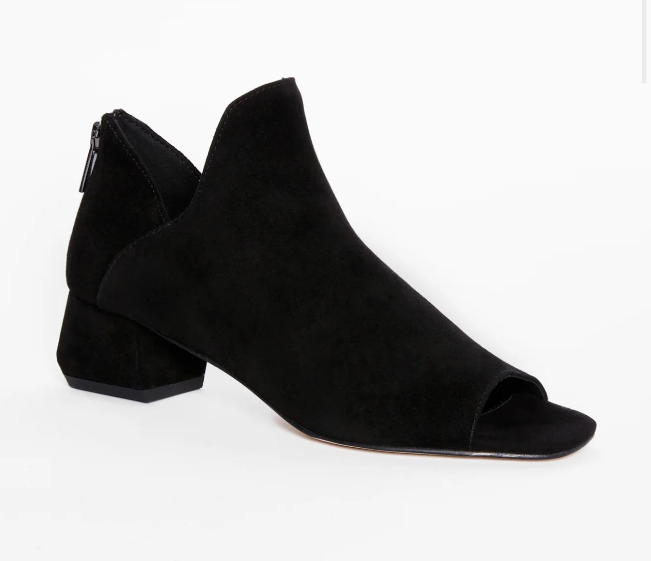 Vonn Open Toe Suede Bootie-Black