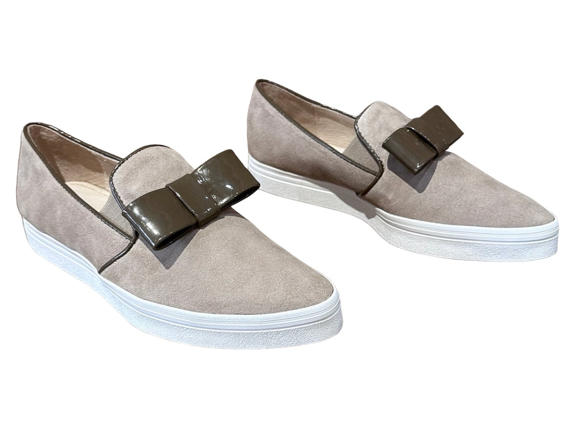 Tux Taupe Bow Loafers/Sneakers