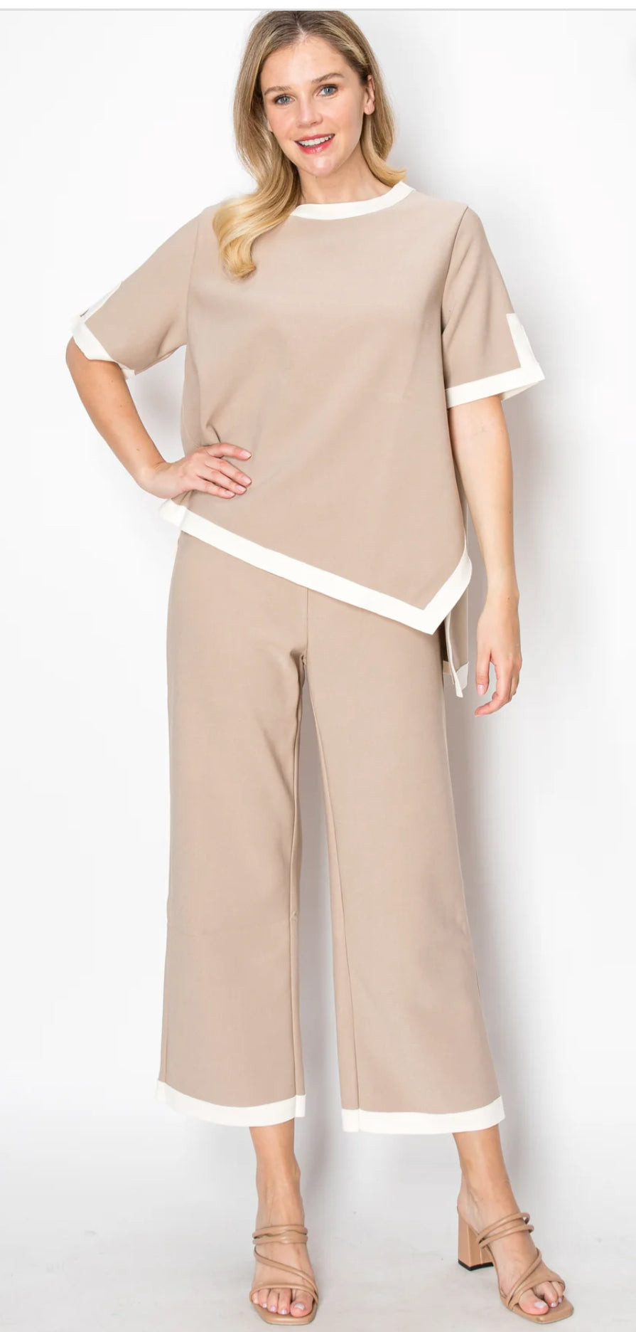 Kiara Crepe Knit Pant-Khaki