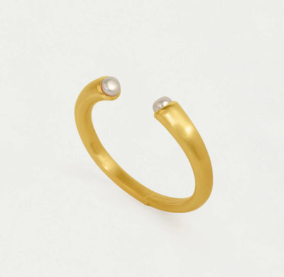 Signature Hinge Twin Cuff-Pearl/Gold