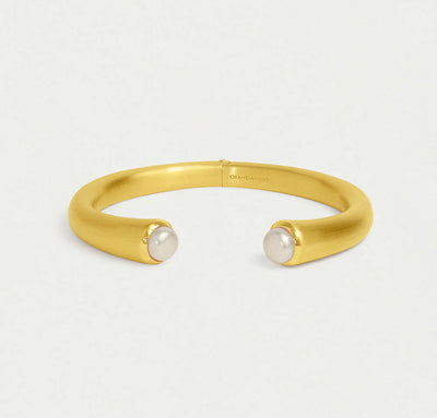 Signature Hinge Twin Cuff-Pearl/Gold