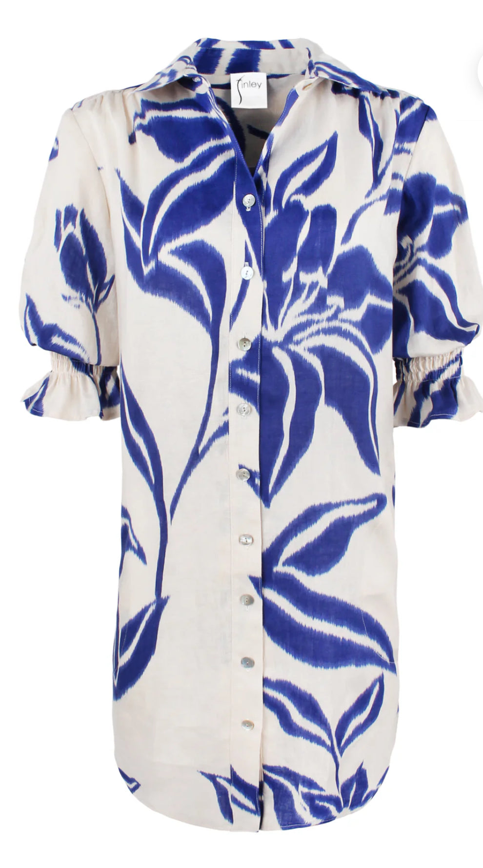 Miller Dress Batik Print-Natural/Blue