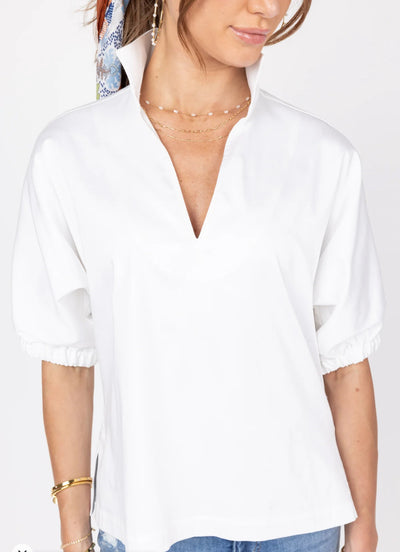 Poppy Top-White Ponte