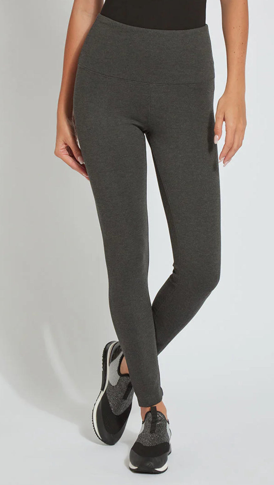 Lyssee Center Seam Leggings-Charcoal