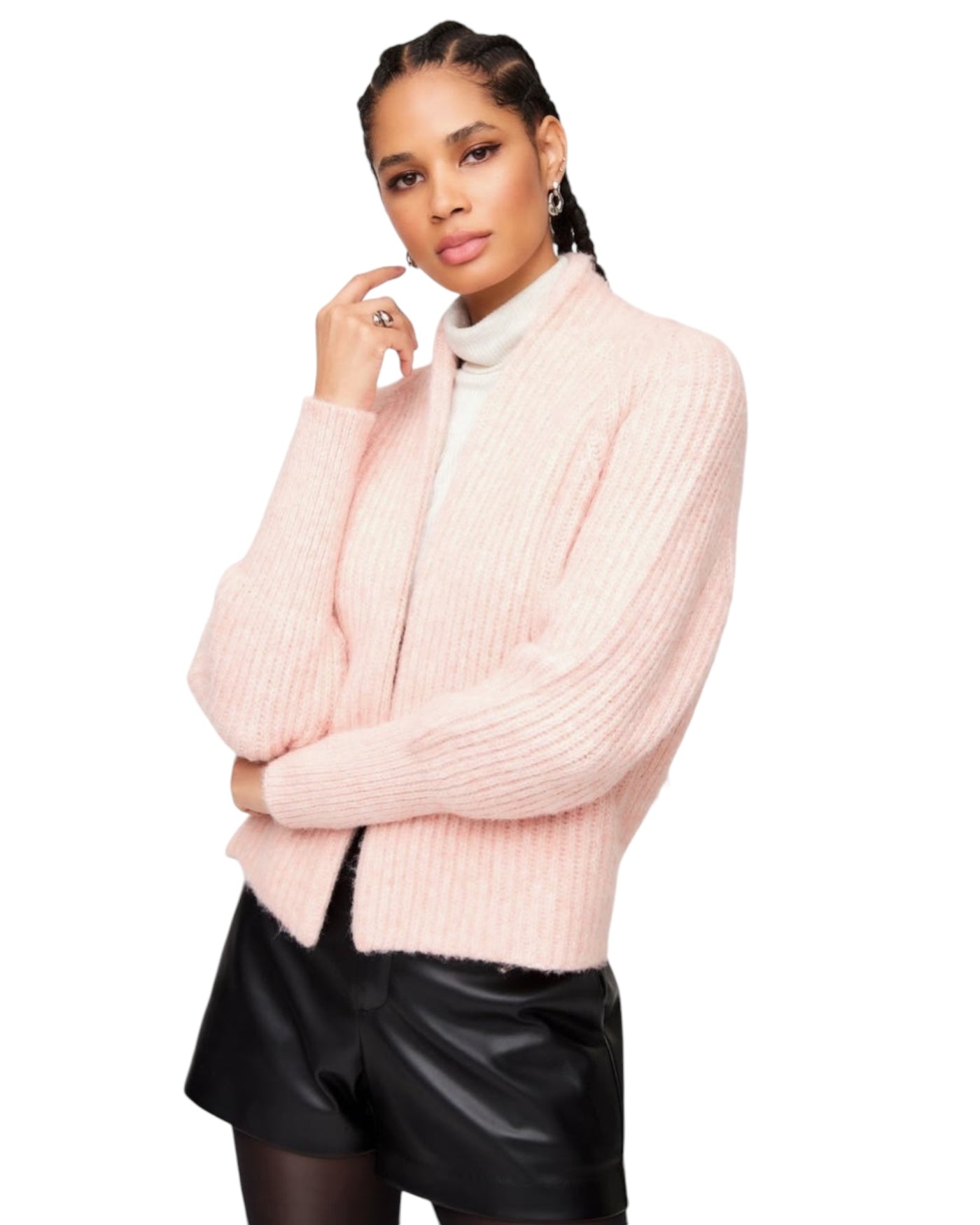 Cely Cropped Cardigan Pink