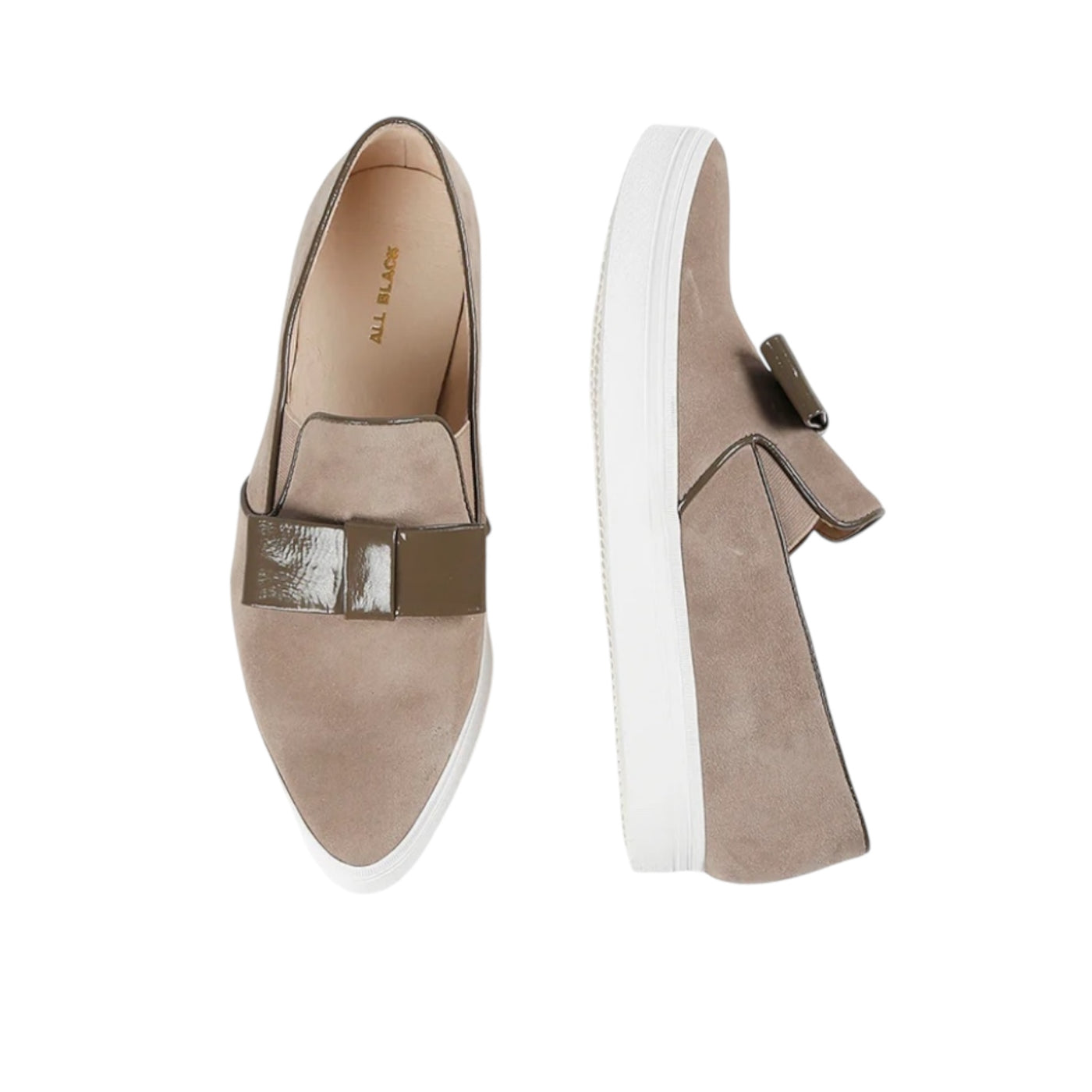 Tux Taupe Bow Loafers/Sneakers