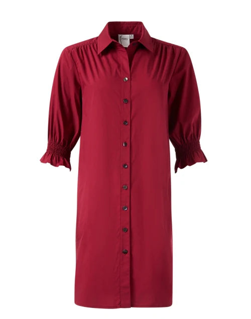 Miller Weathercloth Shirtdress-Red