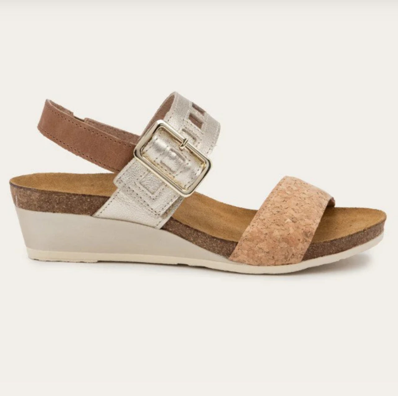 Dynasty Sandal Cork and Leather-Brown & Gold