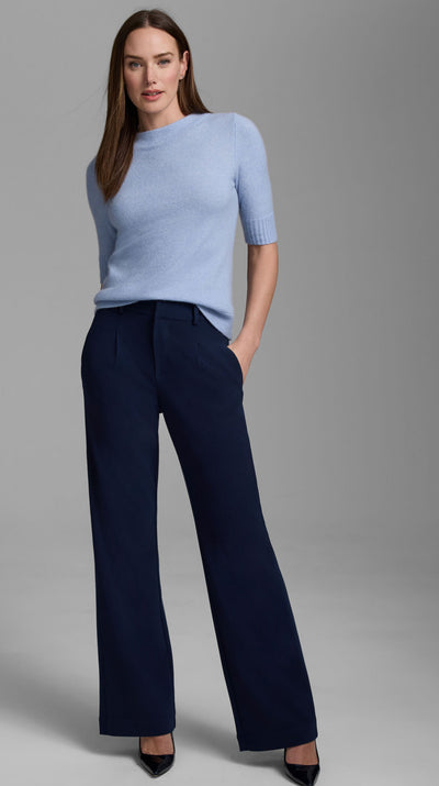 Cashmere Mock Neck Sweater-Riviera Blue