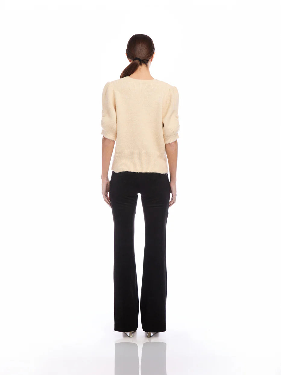 Bennett Shirred Sleeve Sweater-Sand