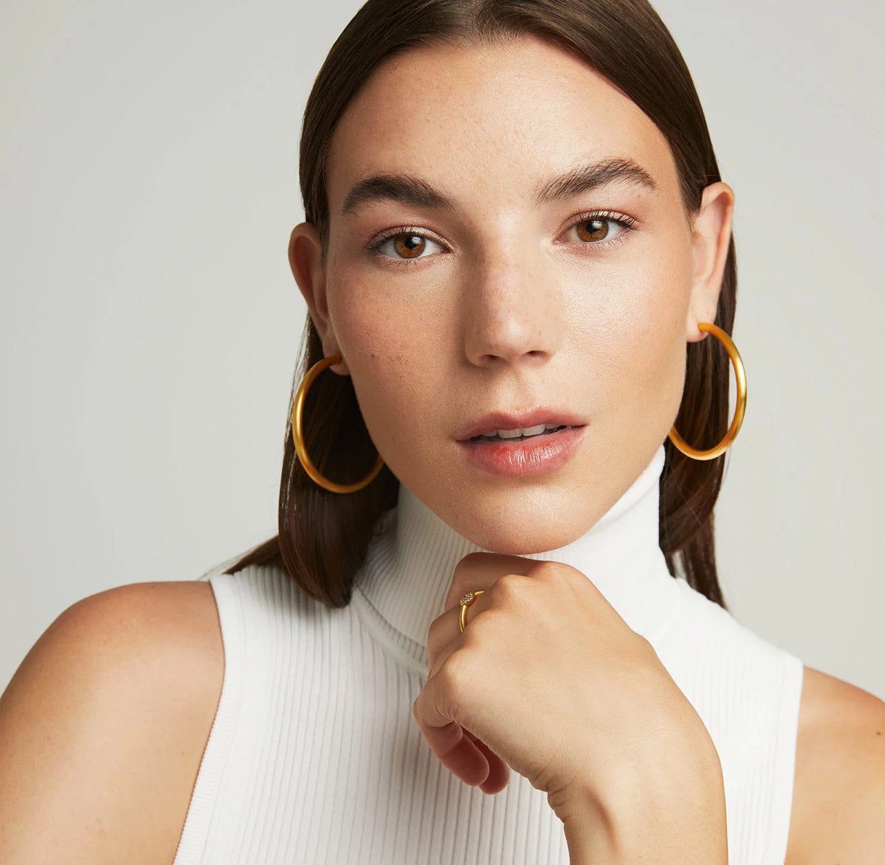 Large Dune Hoops-Gold