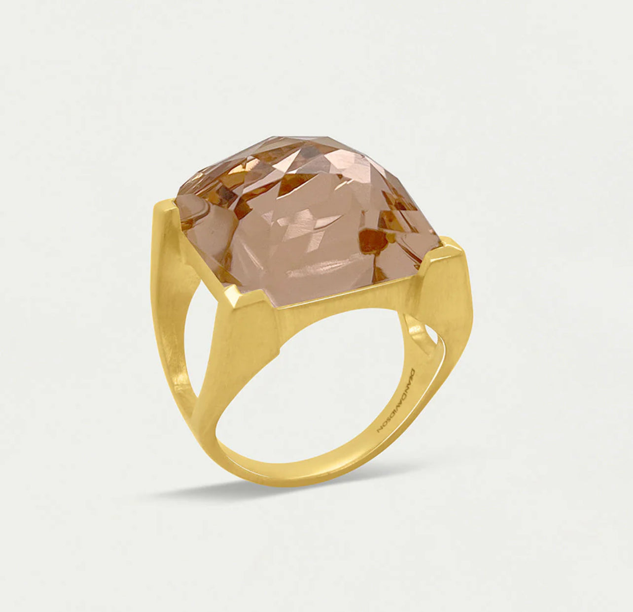 Plaza Ring Morganite/Gold Sz 8