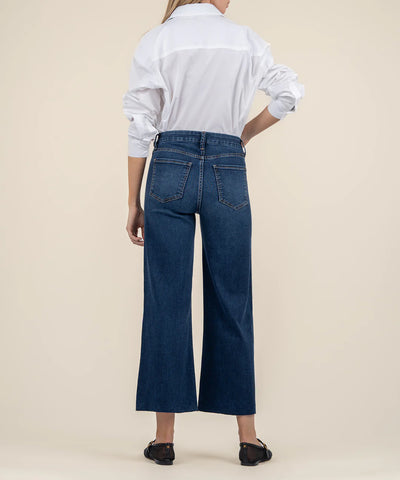 Meg High Rise Wide Leg Raw Hem Denim-Demure