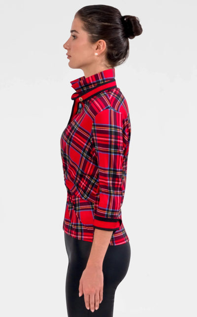 Twist & Shout Duke of York Plaid Top-Red