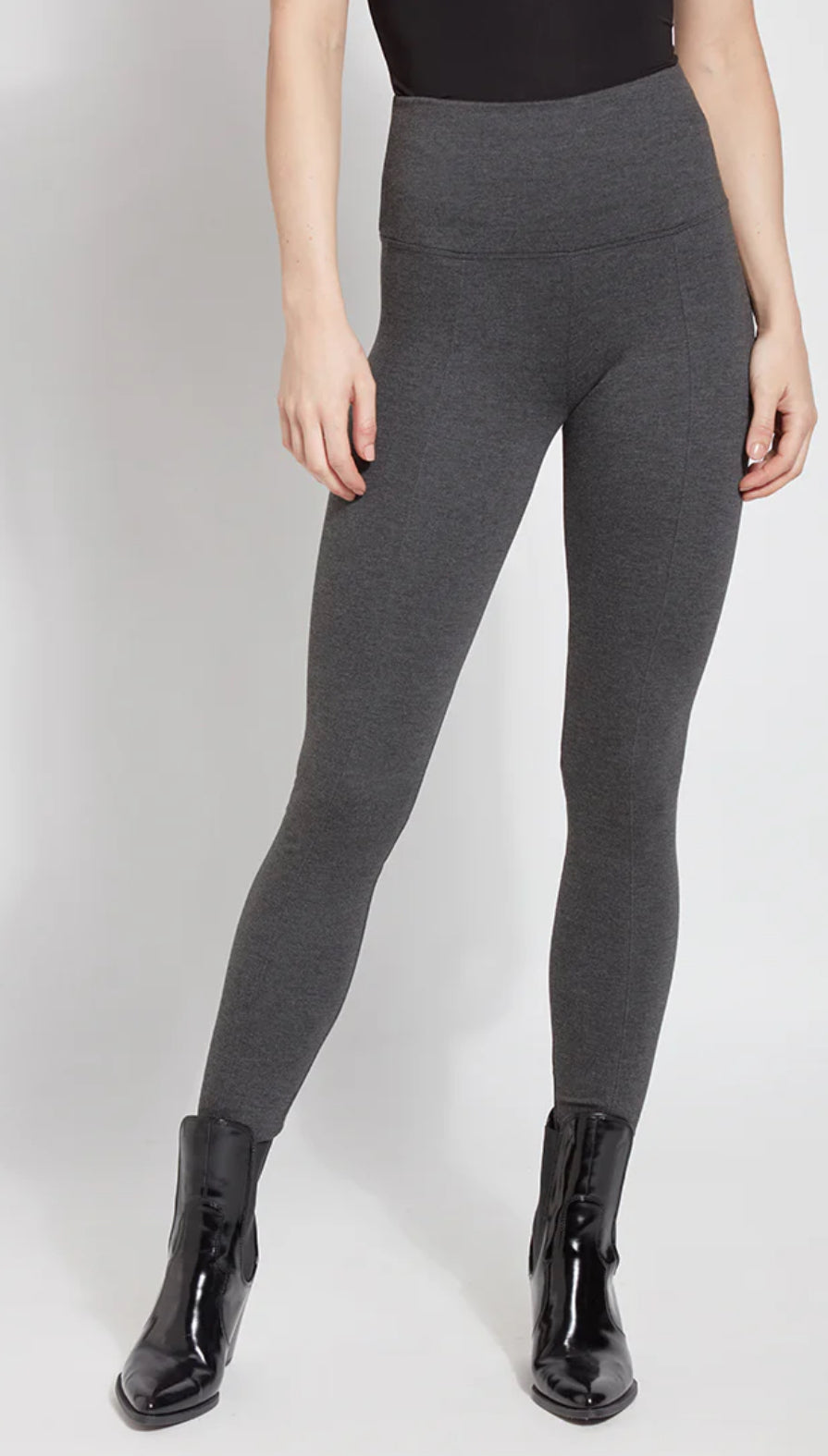 Lyssee Center Seam Leggings-Charcoal