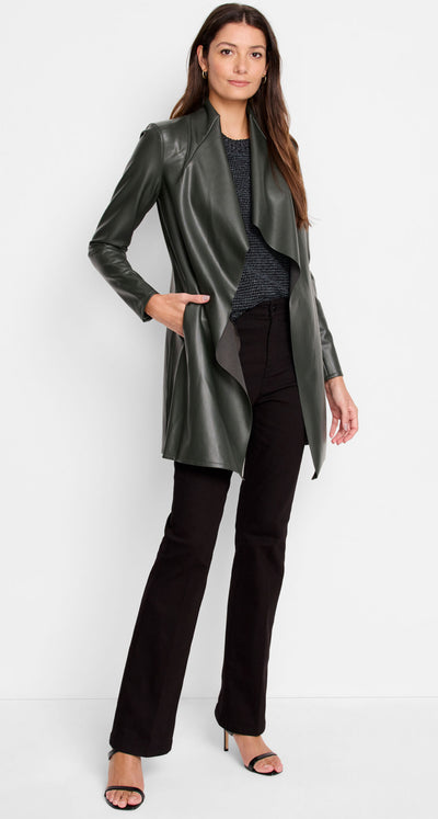 Faux Leather Lounge Around Jacket Hickory