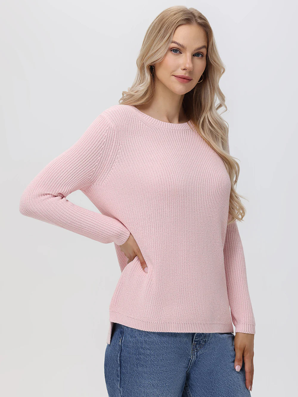 Emma Shaker Sweater Lotus