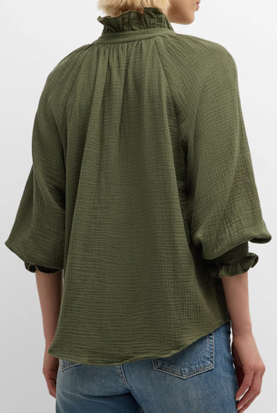 Fiona Double Gauze Shirt-Olive