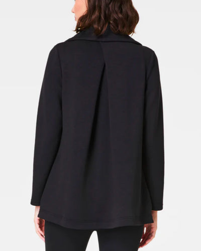 Air Essentials Drape Front Cardigan-Black