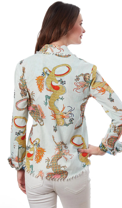 Cape Cod Dragon Blouse-Light Blue