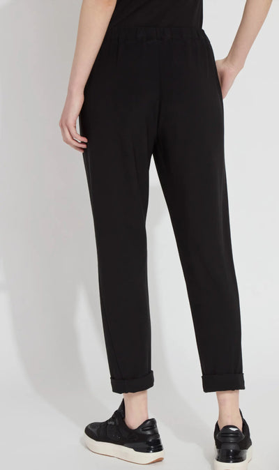 Julia Stretch Crepe Cuffed Jogger-Black