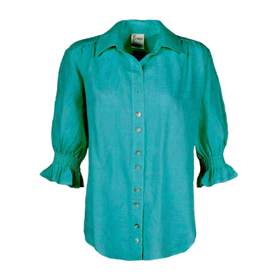 Sirena Shirt Linen in Jade