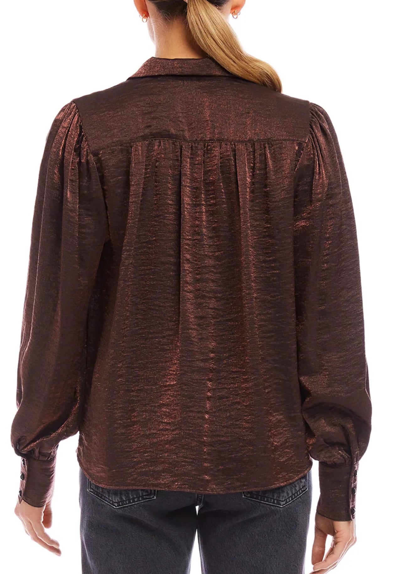 Sienna Shirred Blouse Brown