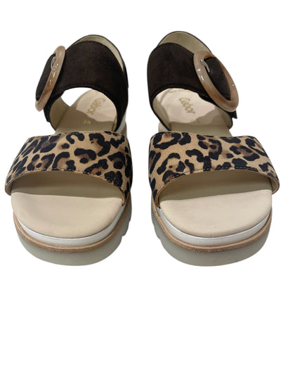 Gabor Leopard Sandal 64.645.38-Natural and Chocolate