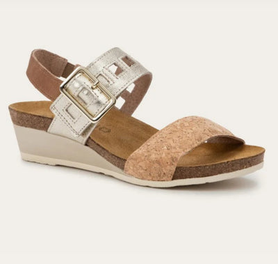 Dynasty Sandal Cork and Leather-Brown & Gold