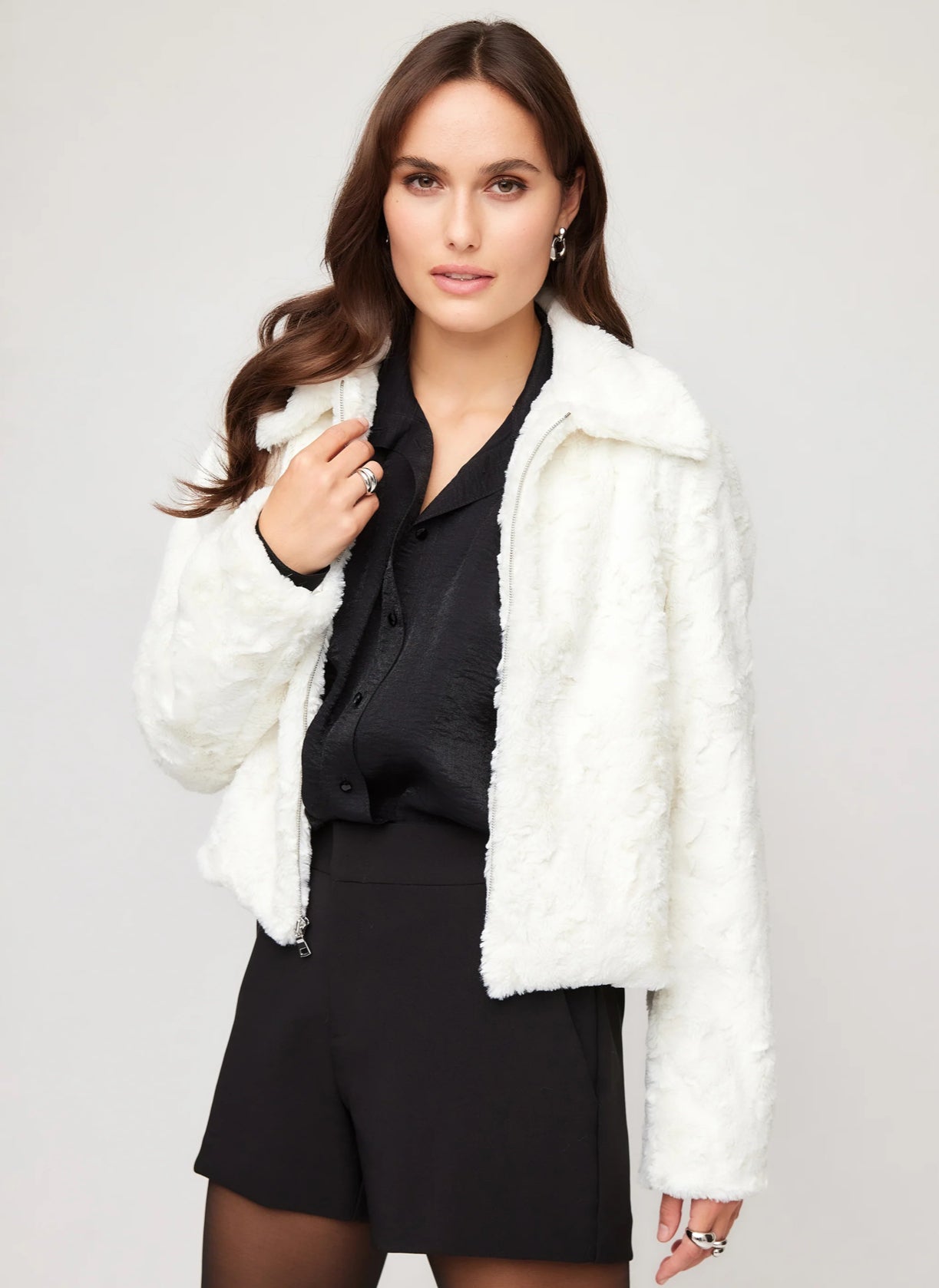 Kylie Faux Fur Jacket Textured-Cream