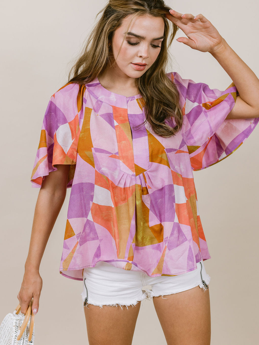 Polly Top in Pink Art Deco