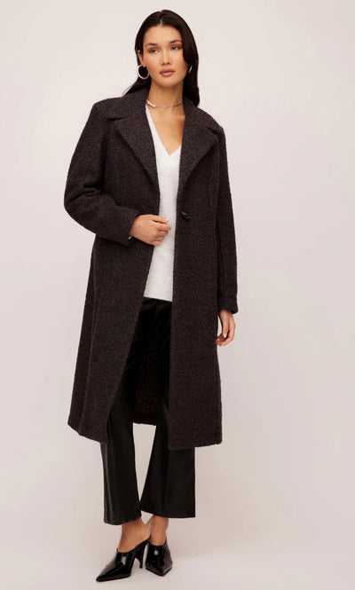 Long Teddy Coat-Charcoal