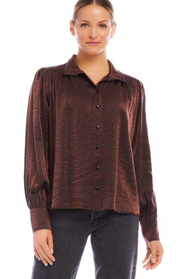 Sienna Shirred Blouse Brown