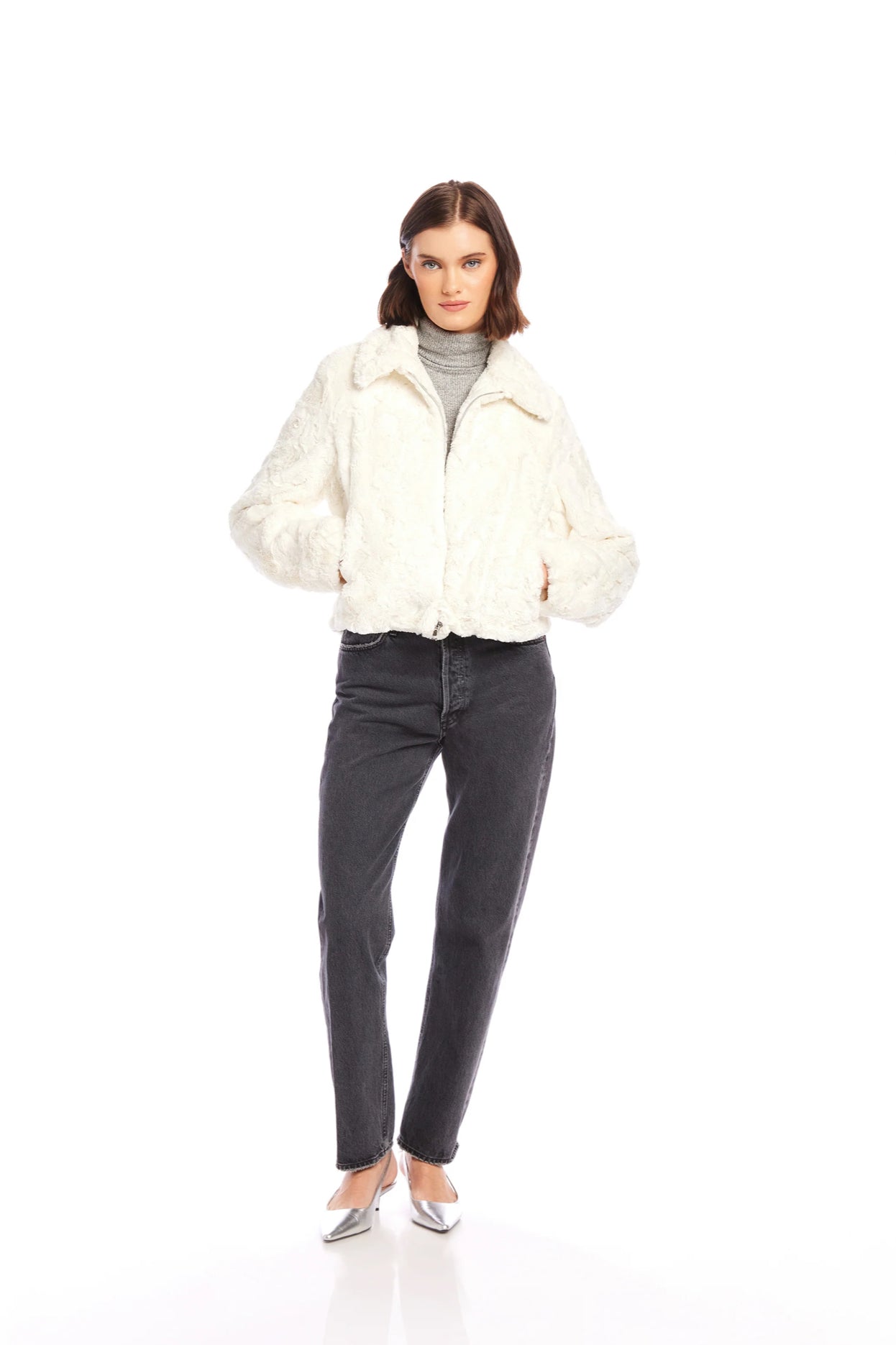 Kylie Faux Fur Jacket Textured-Cream