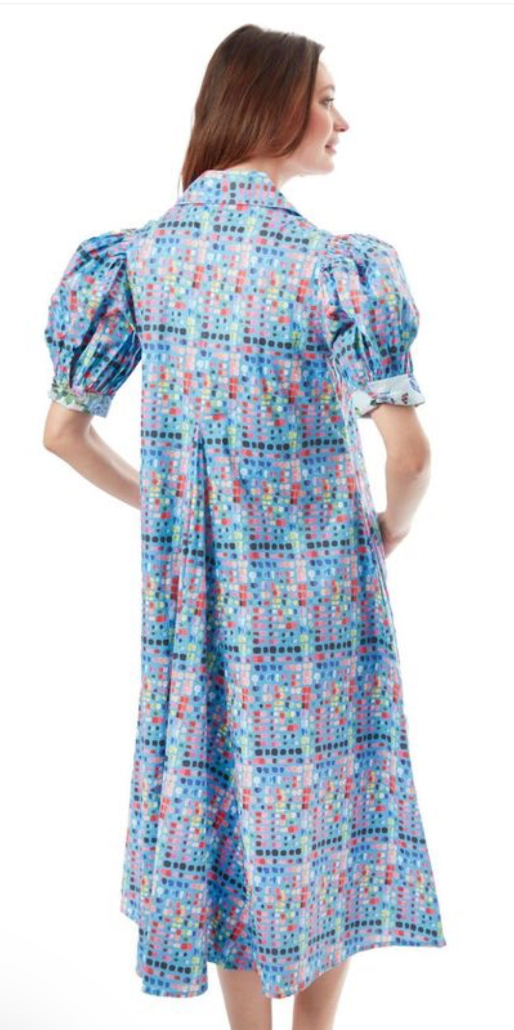 Montauk Chiclets Dress-Blue Confetti