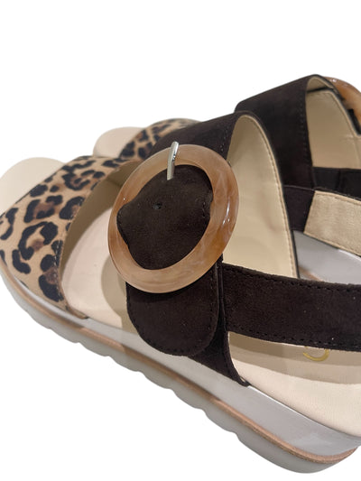 Gabor Leopard Sandal 64.645.38-Natural and Chocolate