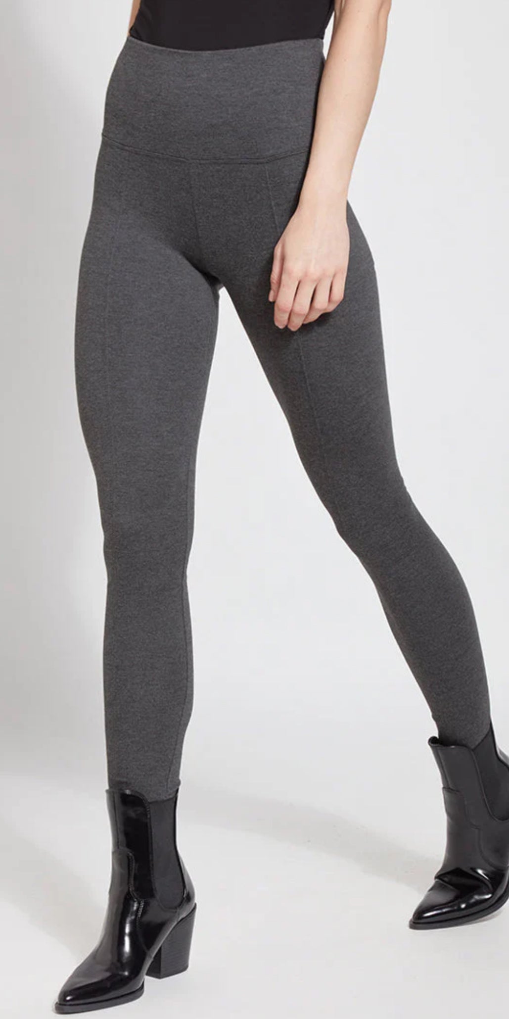 Lyssee Center Seam Leggings-Charcoal