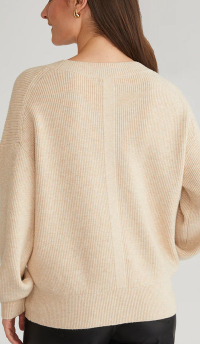 Angela Oversized V-Neck Sweater Wheat