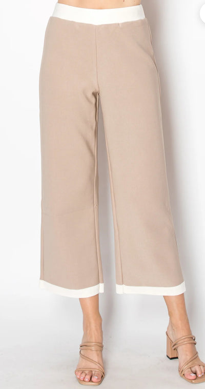 Kiara Crepe Knit Pant-Khaki