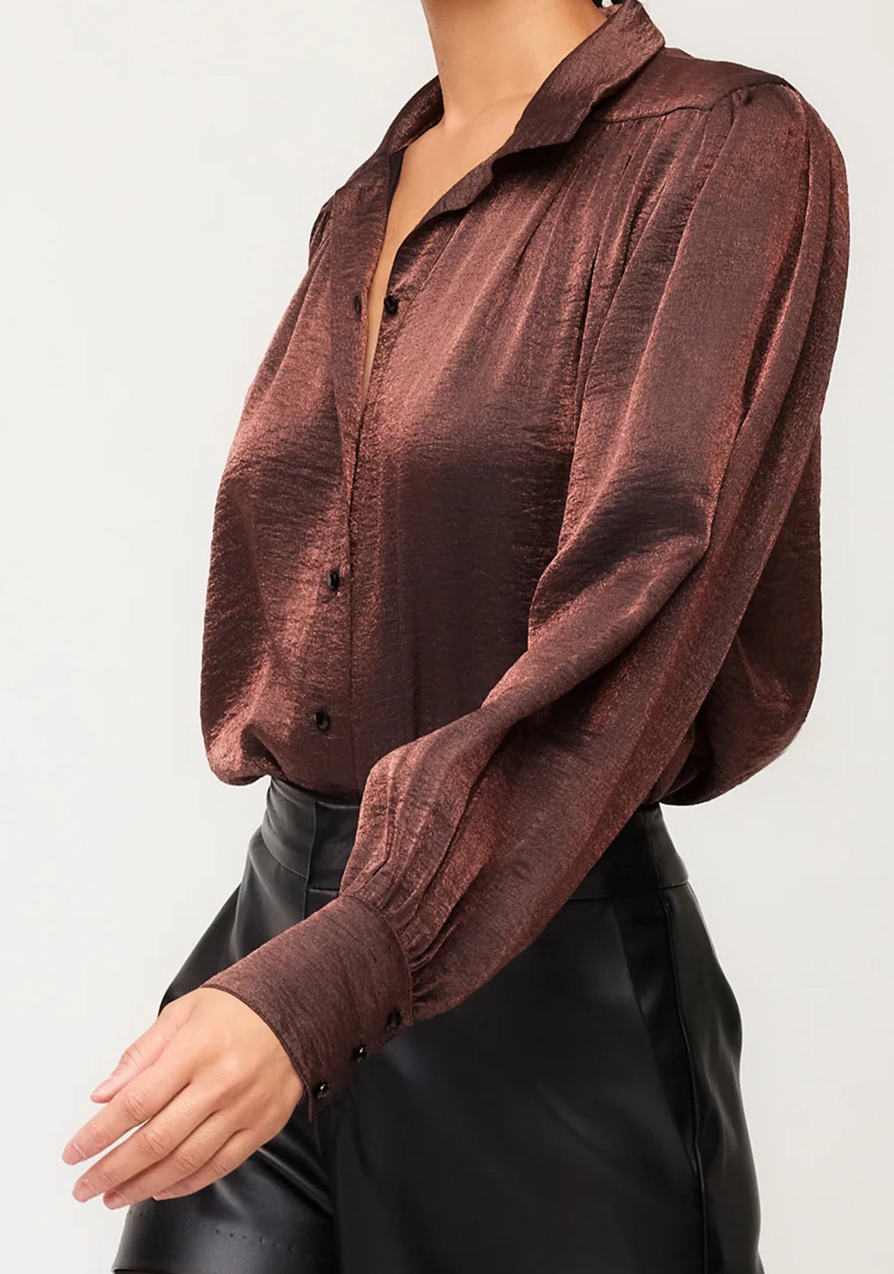 Sienna Shirred Blouse Brown