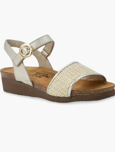 Naot Cecile Sandal YBH-Gold and Raffia